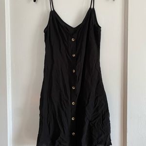 black button up simplistic dress